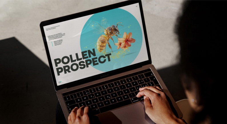 Person working on a laptop